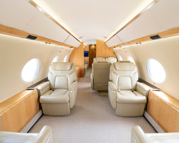 Interior image, forward cabin of a 2014 gulfstream g650ER