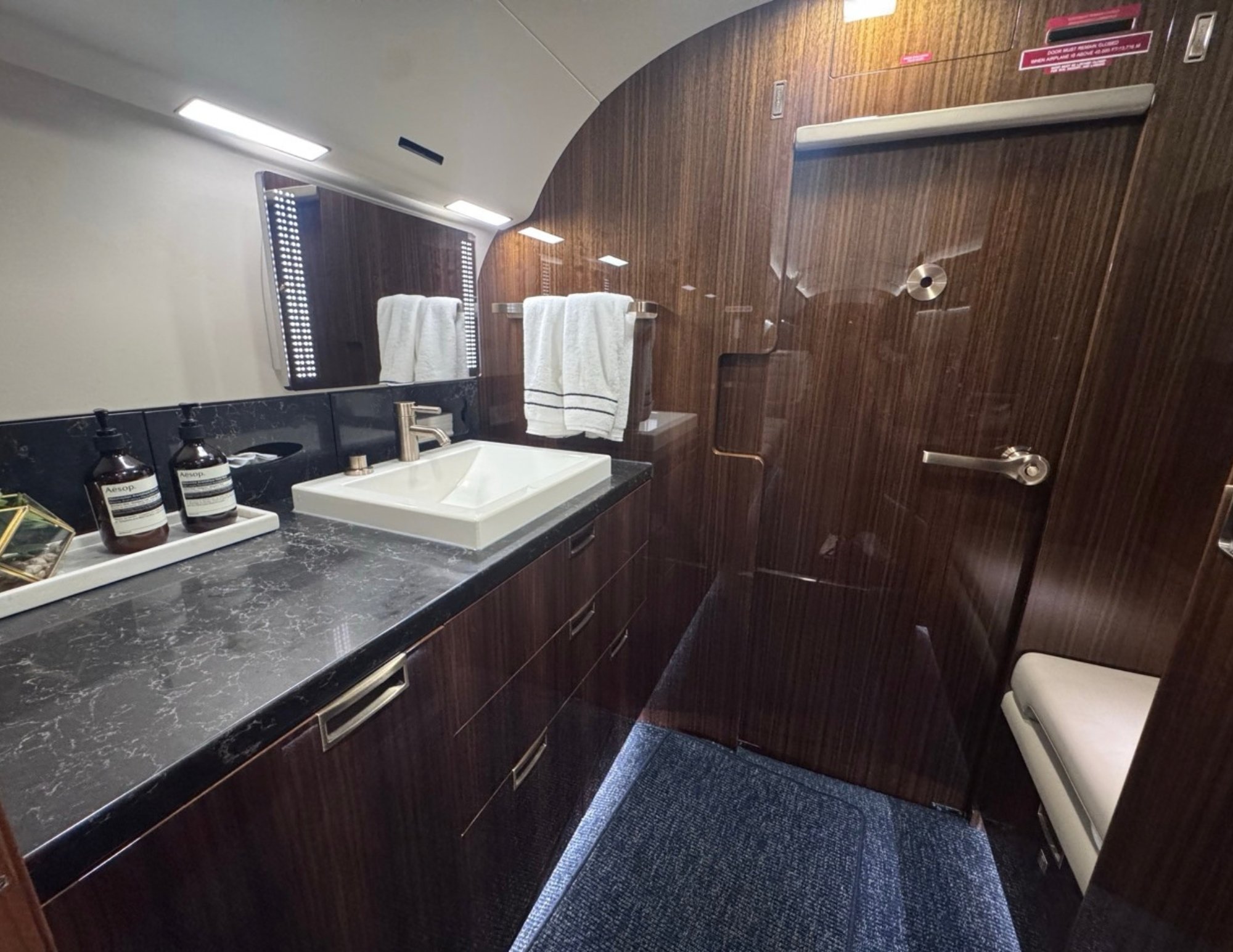 Aft lavatory of a 2015 Gulfstream G650ER
