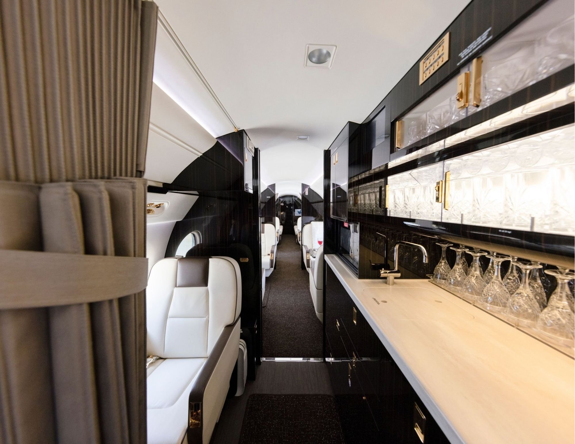 Forward galley and crewrest area of a 1999 Gulfstream GV