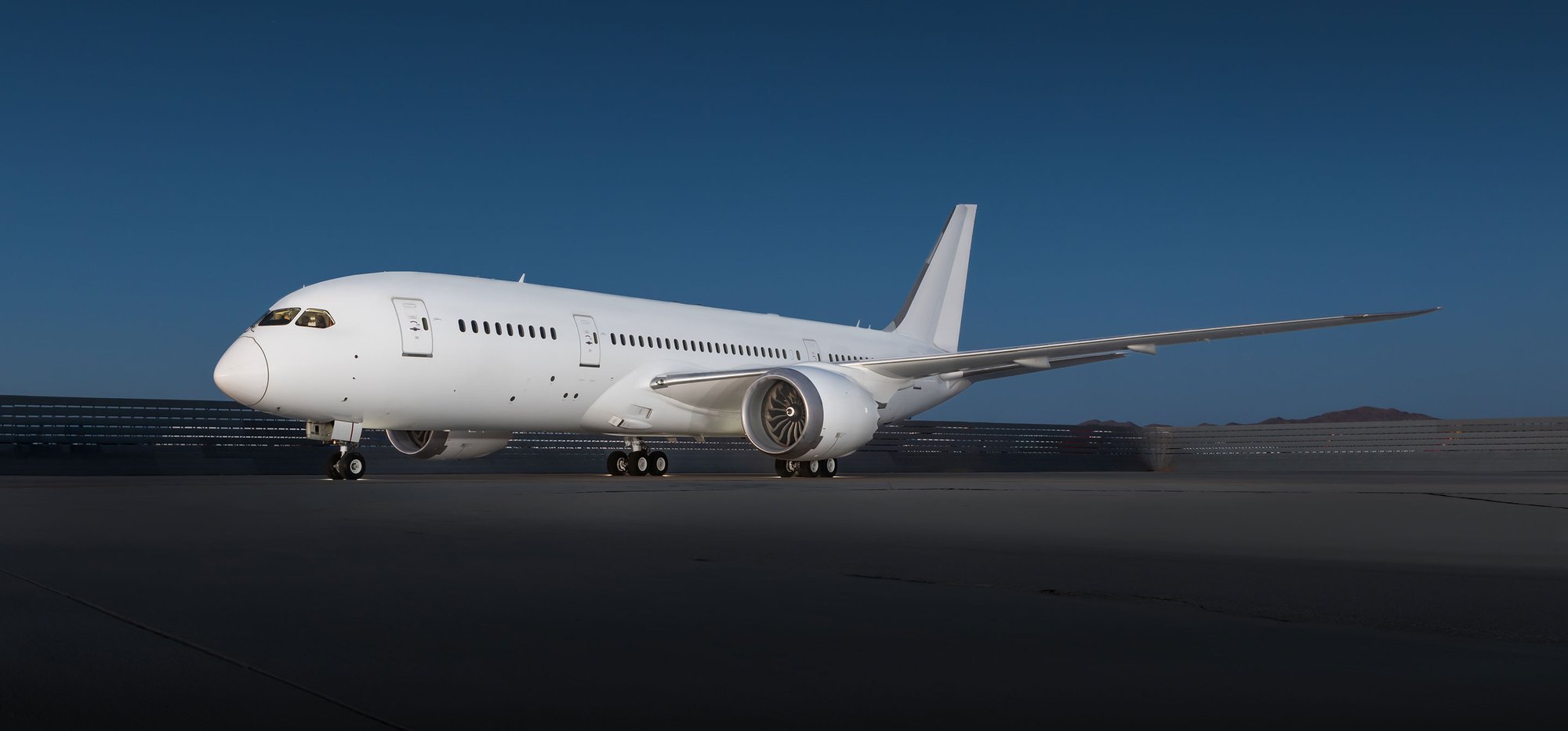 Boeing 787 aircraft on the runway