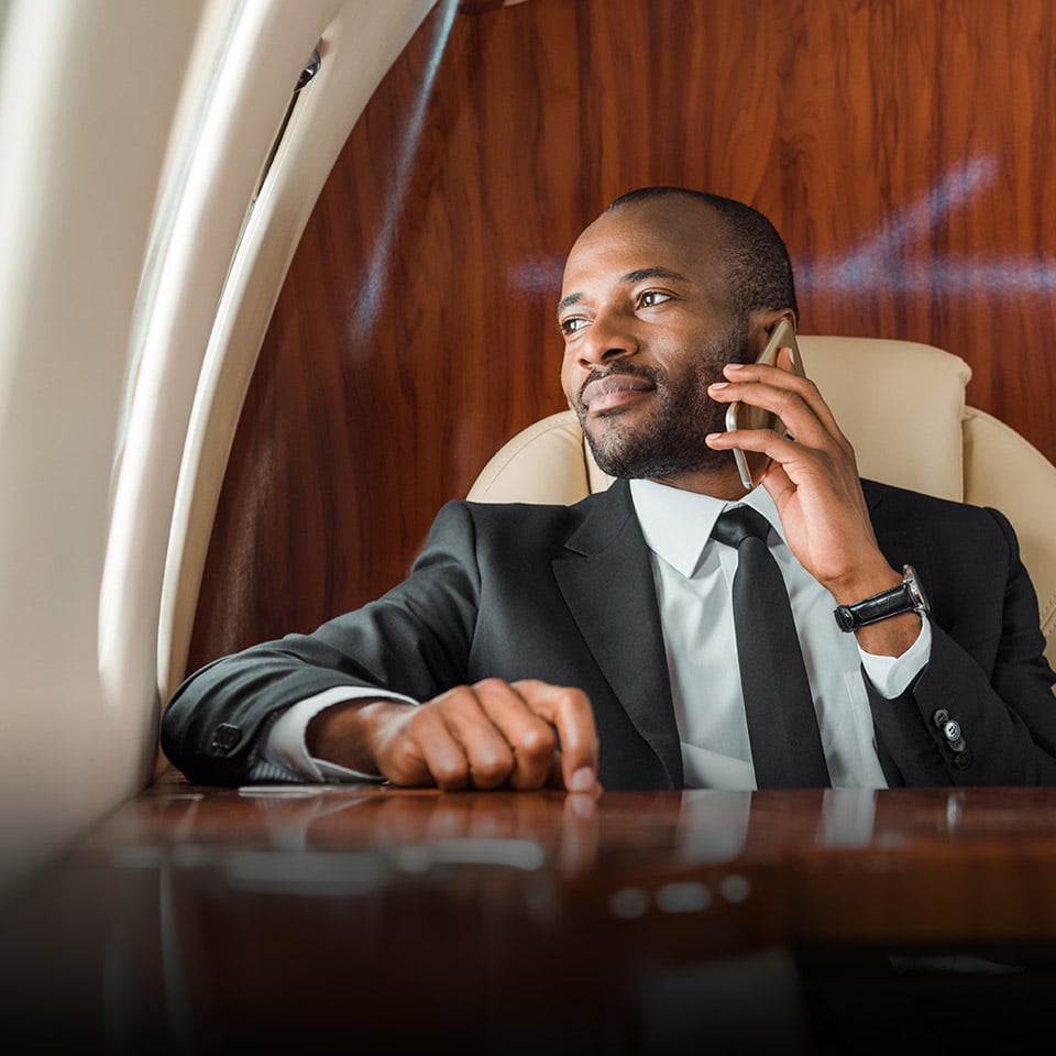 Businessman-Phone-Call-Luxury-Jet